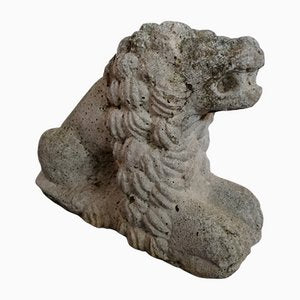 Vintage Concrete Lion Garden Statue-UIW-1105235