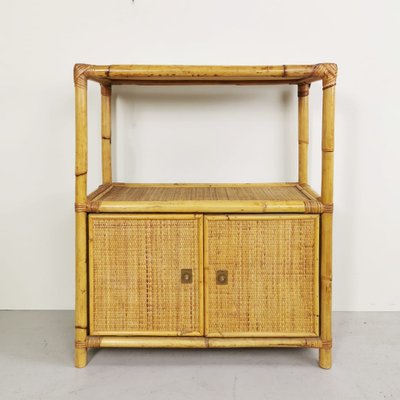 Vintage Console Entrance Furniture and High Bamboo Tables by Vimini, 1970s, Set of 3-PRS-1788263