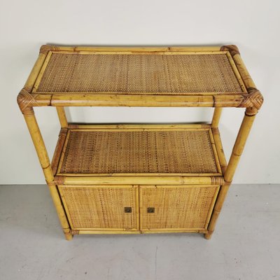 Vintage Console Entrance Furniture and High Bamboo Tables by Vimini, 1970s, Set of 3-PRS-1788263