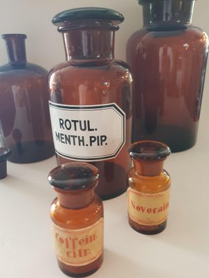 Vintage Convolut Pharmacist Bottles, Set of 5-QDP-1264689