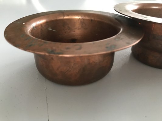 Vintage Copper Bowls, 1950s, Set of 3-WQQ-1452802