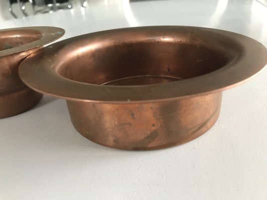 Vintage Copper Bowls, 1950s, Set of 3-WQQ-1452802