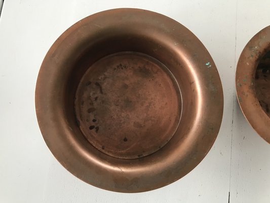 Vintage Copper Bowls, 1950s, Set of 3-WQQ-1452802