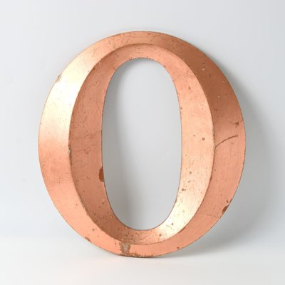 Vintage Copper Colour Letter O, 1970s-IXK-1815673