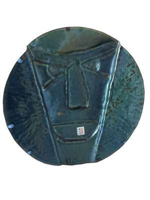 Vintage Copper Enamel Wall Mask by Laurana Rame Darte, Italy, 1960s-UCH-1224714