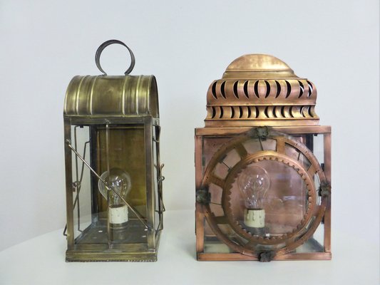 Vintage Copper Lanterns, Set of 2-KNM-948697