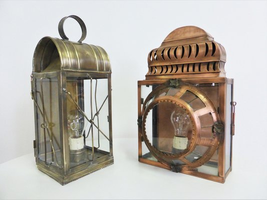 Vintage Copper Lanterns, Set of 2-KNM-948697