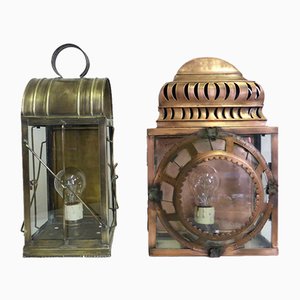 Vintage Copper Lanterns, Set of 2-KNM-948697