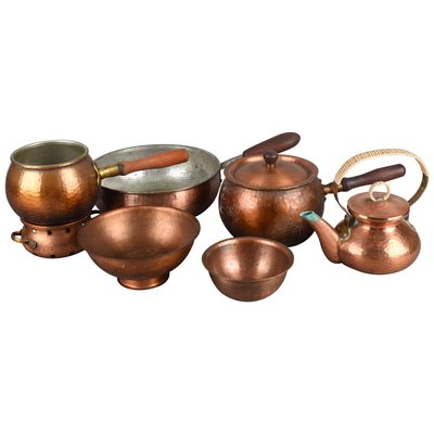 Vintage Copper Set by Eugen Zint, Germany, 1950s, Set of 9-ZCI-752137