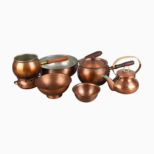 Vintage Copper Set by Eugen Zint, Germany, 1950s, Set of 9-ZCI-752137