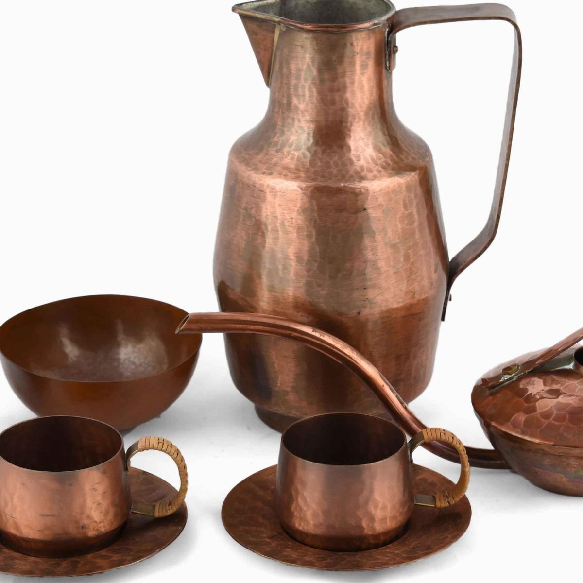 Vintage Copper Set by Eugen Zint, Germany, 1960s, Set of 8