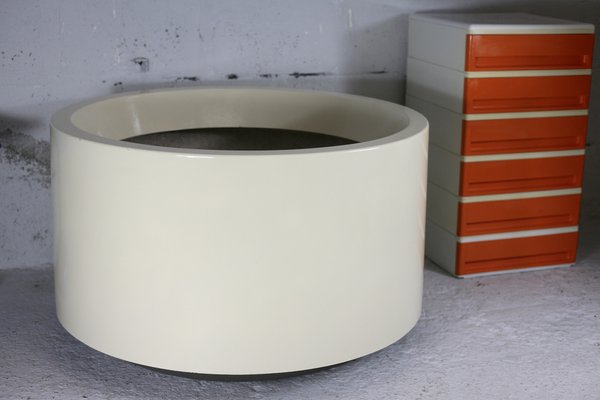 Vintage Cream Fiberglass Planter, 1970s-MAO-1189085