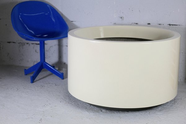 Vintage Cream Fiberglass Planter, 1970s-MAO-1189085