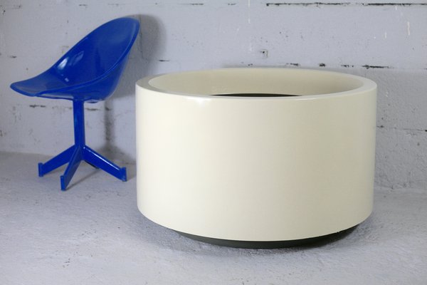 Vintage Cream Fiberglass Planter, 1970s-MAO-1189085