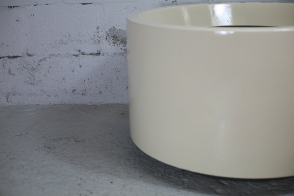 Vintage Cream Fiberglass Planter, 1970s-MAO-1189085