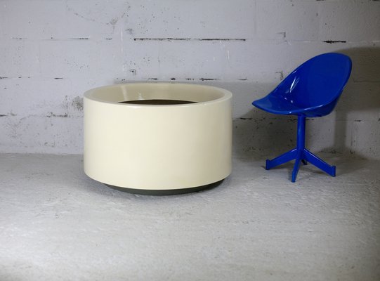 Vintage Cream Fiberglass Planter, 1970s-MAO-1189085