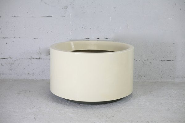 Vintage Cream Fiberglass Planter, 1970s-MAO-1189085