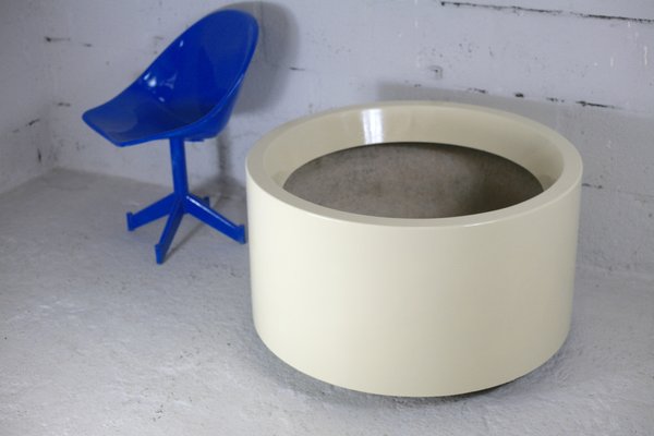 Vintage Cream Fiberglass Planter, 1970s-MAO-1189085