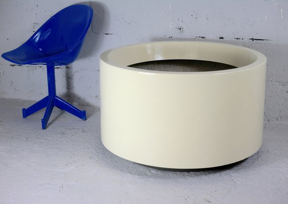 Vintage Cream Fiberglass Planter, 1970s-MAO-1189085