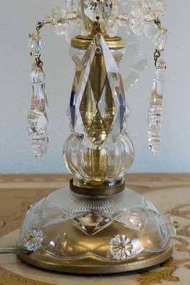 Vintage Crybat-Jour Lamps in Crystal with Tulle Lampshade, 1940s, Set of 2-QES-1794769