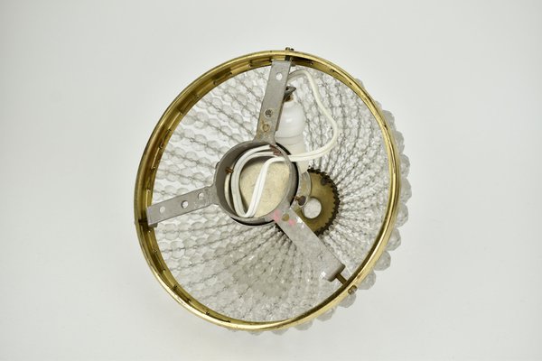 Vintage Crystal and Brass Flush Mount, 1950s-HJP-1823866