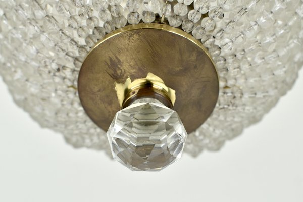 Vintage Crystal and Brass Flush Mount, 1950s-HJP-1823866