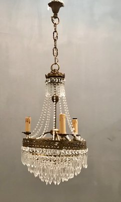 Vintage Crystal Beaded Chandelier, 1940s-JJC-713563