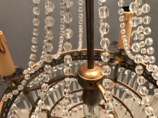 Vintage Crystal Beaded Chandelier, 1940s-JJC-713563