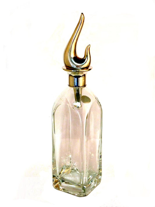 Vintage Crystal Bottle with 925 Silver by Del Conte