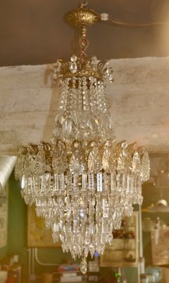 Vintage Crystal Chandelier, 1940s-ROJ-1400966