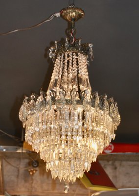 Vintage Crystal Chandelier, 1940s-ROJ-1400966