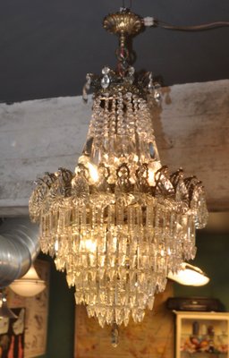 Vintage Crystal Chandelier, 1940s-ROJ-1400966