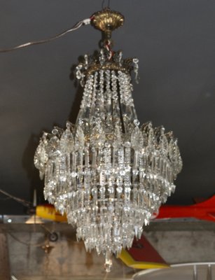 Vintage Crystal Chandelier, 1940s-ROJ-1400966