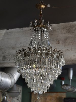 Vintage Crystal Chandelier, 1940s-ROJ-1400966