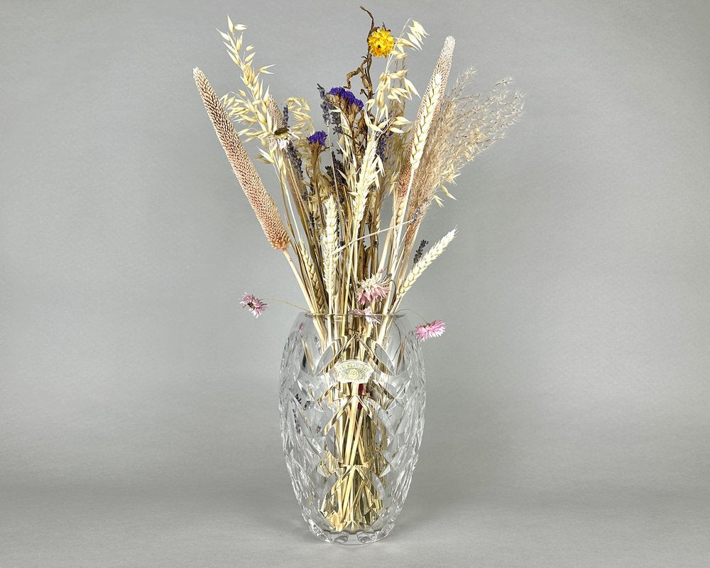 Vintage Crystal Flower Vase from Val St. Lambert, Belgium, 1950s