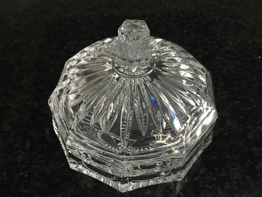 Vintage Crystal Glass Chocolate Box with Lid, 1950s-WQQ-983627