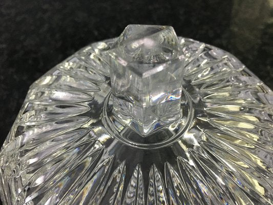 Vintage Crystal Glass Chocolate Box with Lid, 1950s-WQQ-983627