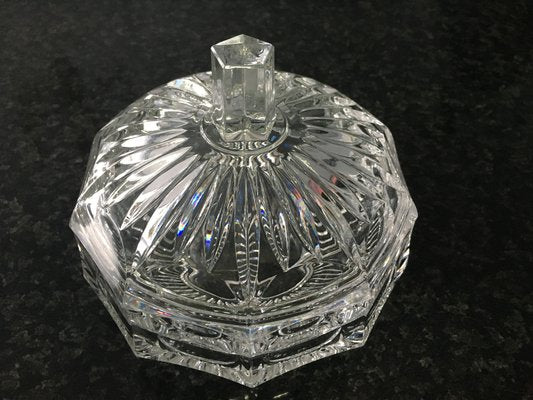 Vintage Crystal Glass Chocolate Box with Lid, 1950s-WQQ-983627