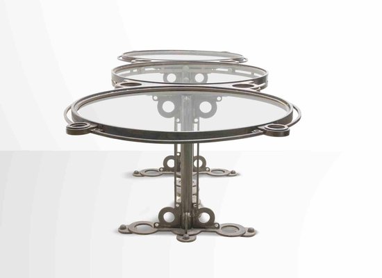 Vintage Crystal & Iron Dining Table Alchemica by Roberto Fallani, Italy, 1990s-ZCI-2018702