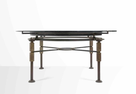 Vintage Crystal & Iron Dining Table Alchemica by Roberto Fallani, Italy, 1990s-ZCI-2018702