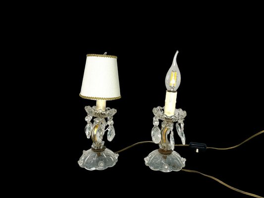 Vintage Crystal Lamps, 1950s, Set of 2-JJC-1756434