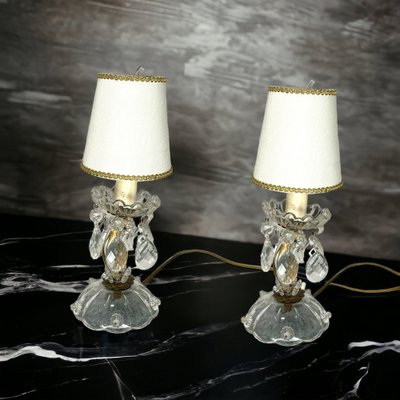 Vintage Crystal Lamps, 1950s, Set of 2-JJC-1756434