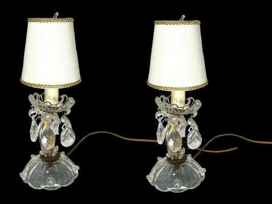 Vintage Crystal Lamps, 1950s, Set of 2-JJC-1756434