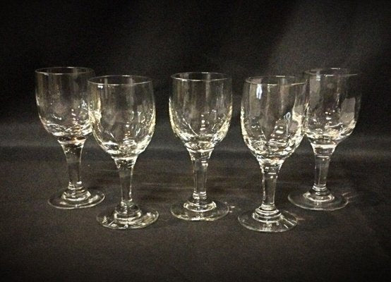 Vintage Crystal Wine Glasses, 1950s, Set of 5-JZV-2033683