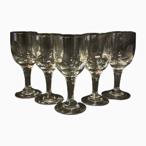 Vintage Crystal Wine Glasses, 1950s, Set of 5-JZV-2033683