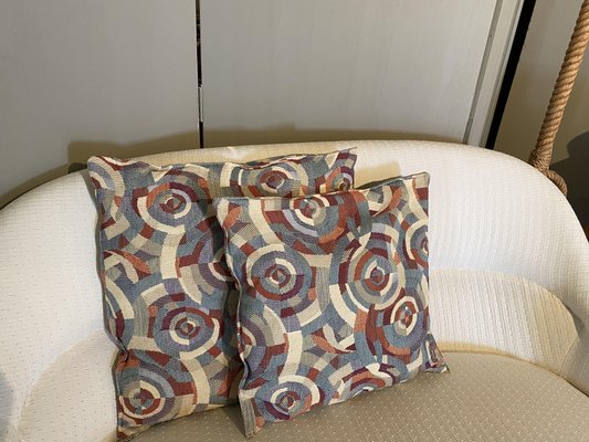 Vintage Cushions with Sonia Delaunay Fabric, Set of 2-TEP-1288724