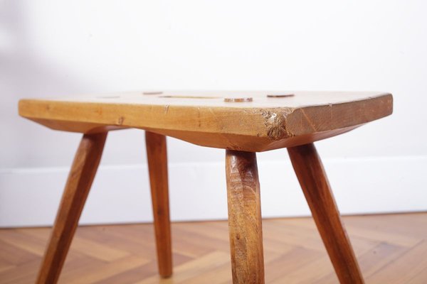 Vintage Czech Rustic Stool, 1940s-IND-840873