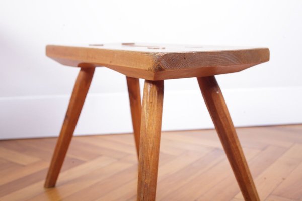 Vintage Czech Rustic Stool, 1940s-IND-840873