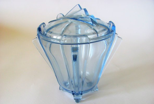 Vintage Czechoslovakian Cookie Jar from Pressed Glass, 1950s-ZWG-1374990