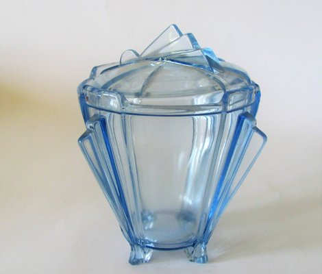 Vintage Czechoslovakian Cookie Jar from Pressed Glass, 1950s-ZWG-1374990